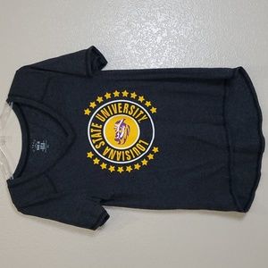 U-TRAU LSU Tigers Short Sleeve  Tee Shirt Charcoal Grey XL